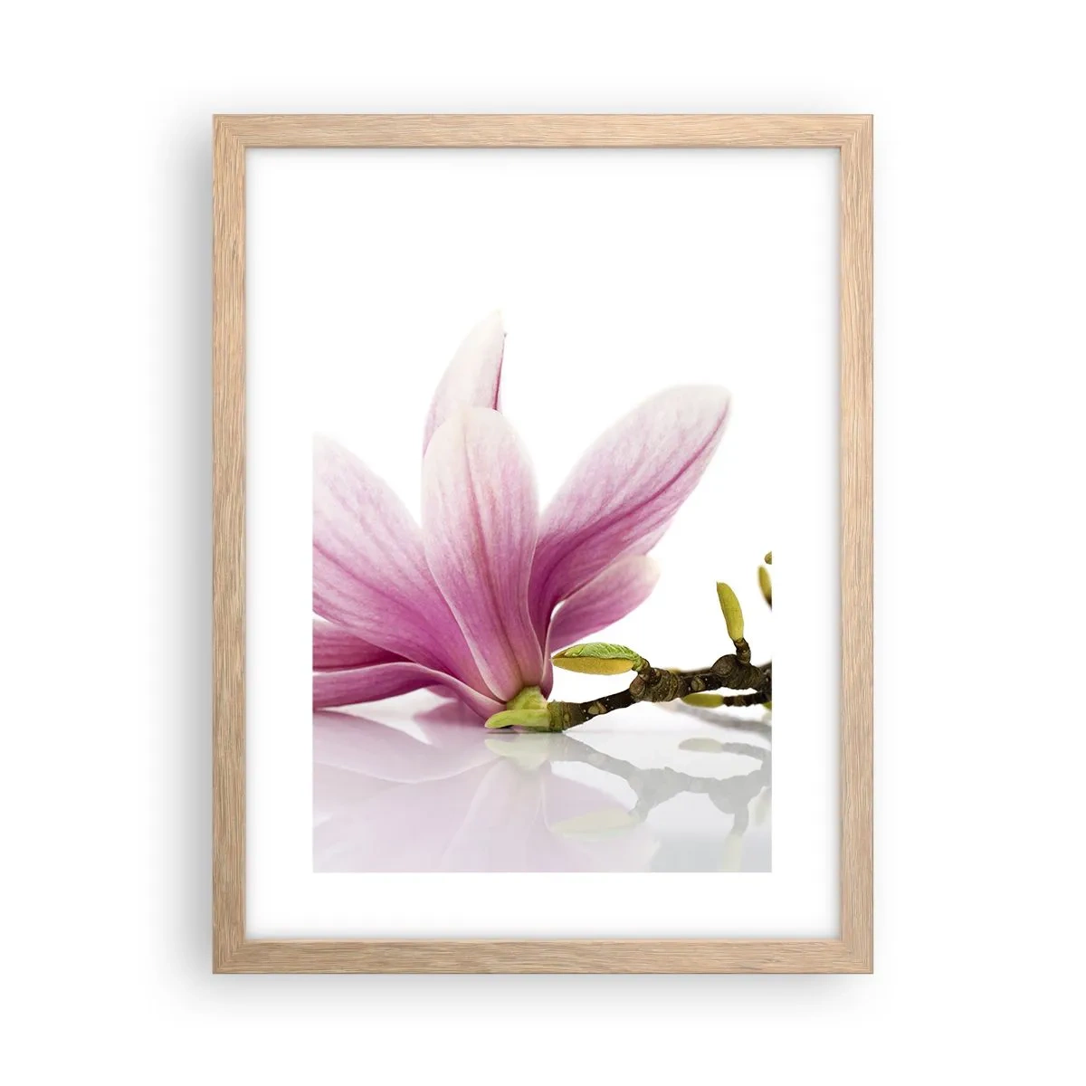 Pôster com moldura de carvalho claro - Suave como um sopro de primavera - 30x40 cm