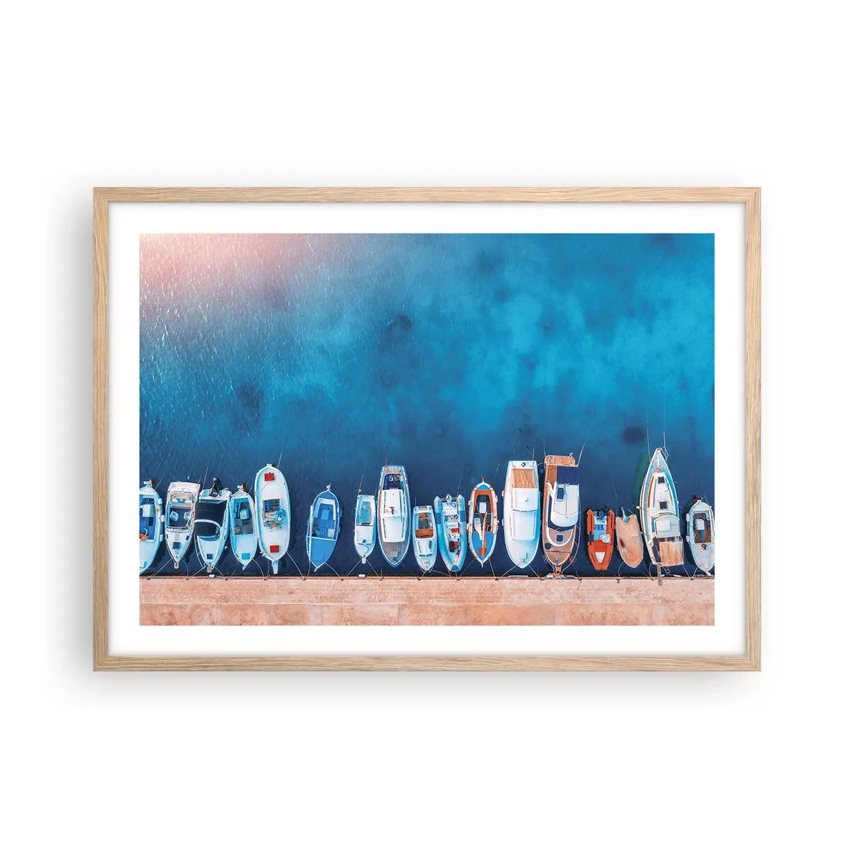 Pôster com moldura de carvalho claro - Em uma fileira - 70x50 cm