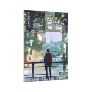 Quadro em vidro - Dois mundos - 70x100 cm