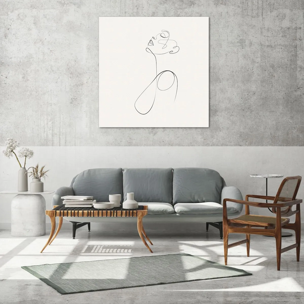 Quadro em vidro - Enrolada em sonhos - 70x70 cm