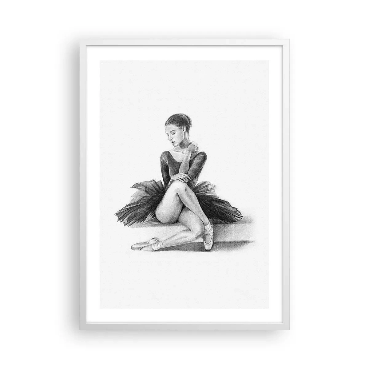 Pôster em moldura branca - Encantada pela dança - 50x70 cm
