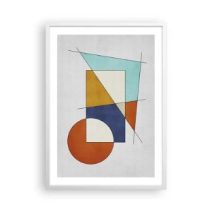 Pôster em moldura branca - Abstração: diversão modernista - 50x70 cm