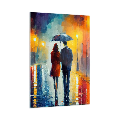 Quadro em vidro - Juntos – uma noite colorida - 50x70 cm