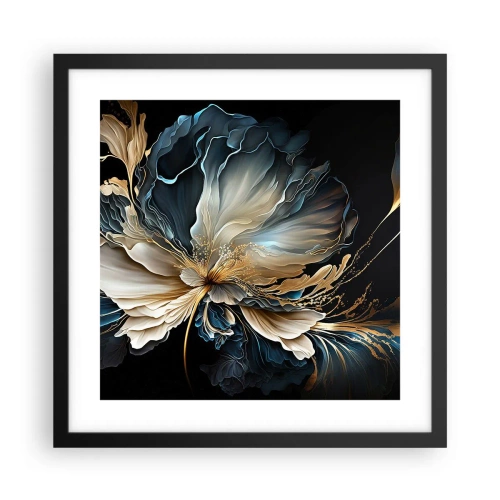 Pôster com moldura preta - Flor de samambaia de conto de fadas - 40x40 cm