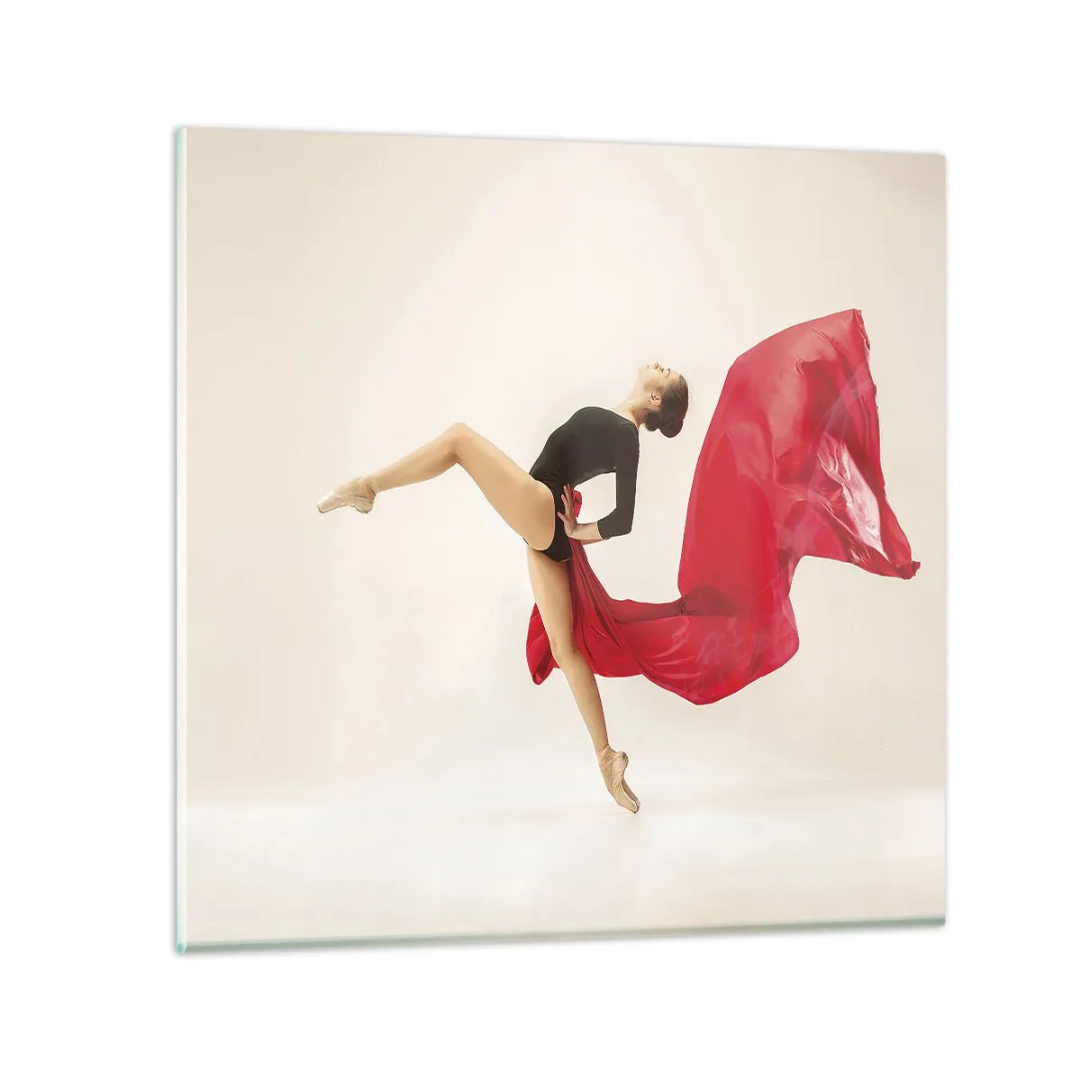 Quadro em vidro - Vermelho e preto - 60x60 cm