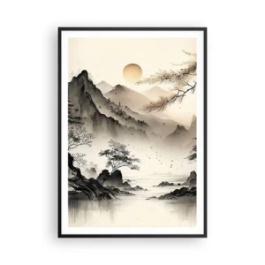 Pôster com moldura preta - O charme único do Oriente - 70x100 cm