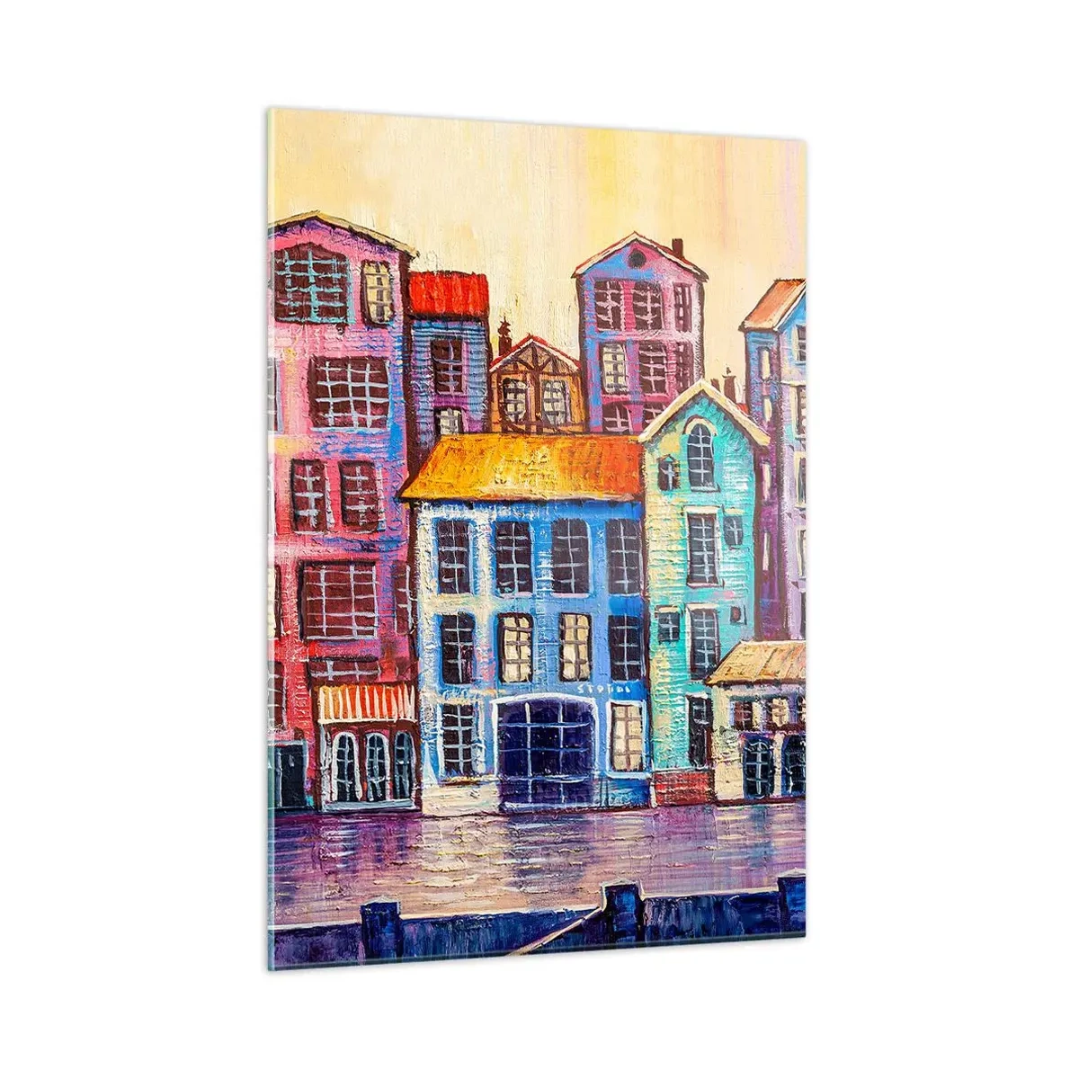 Quadro em vidro - Uma cidade como de um conto de fadas - 50x70 cm
