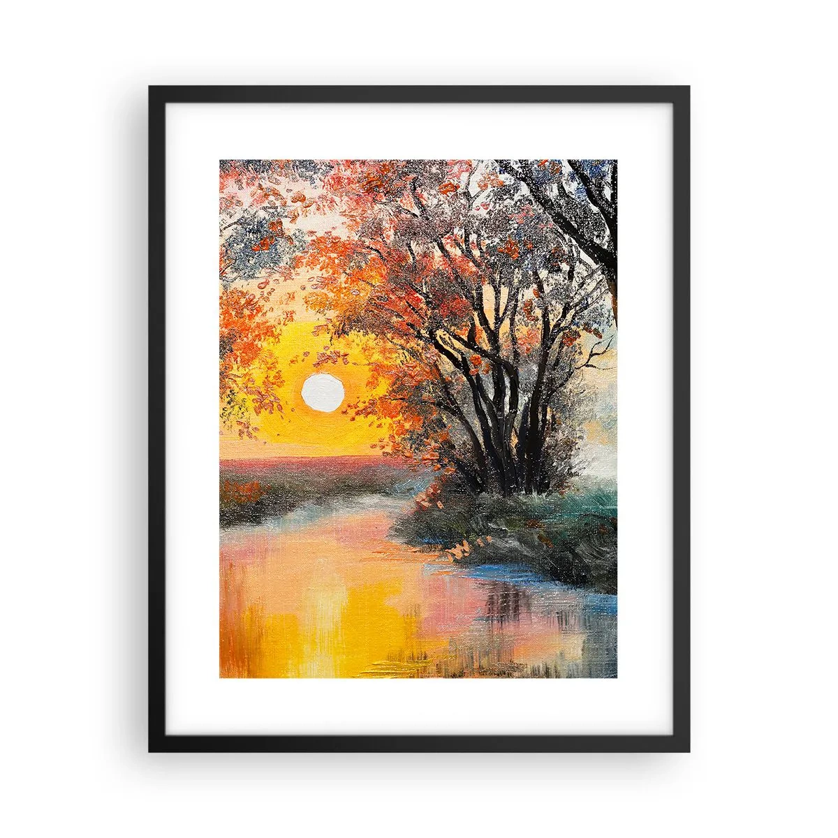 Pôster com moldura preta - Vibrações de outono - 40x50 cm