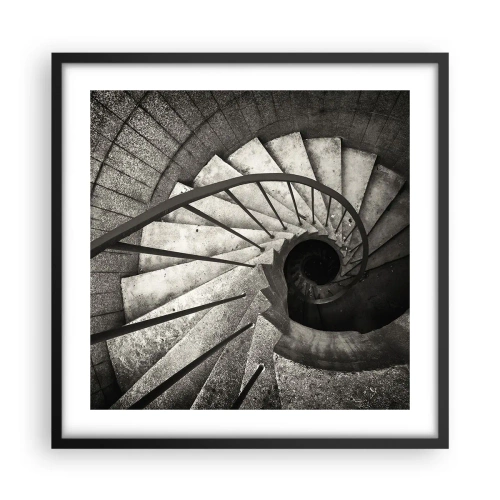 Pôster com moldura preta - Suba as escadas, desça as escadas - 50x50 cm