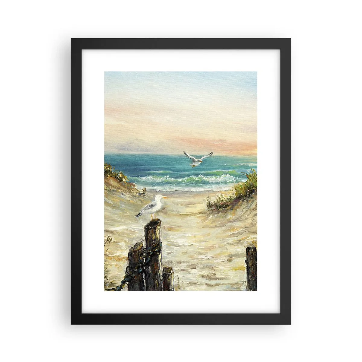 Pôster com moldura preta - Refúgio sem vento - 30x40 cm