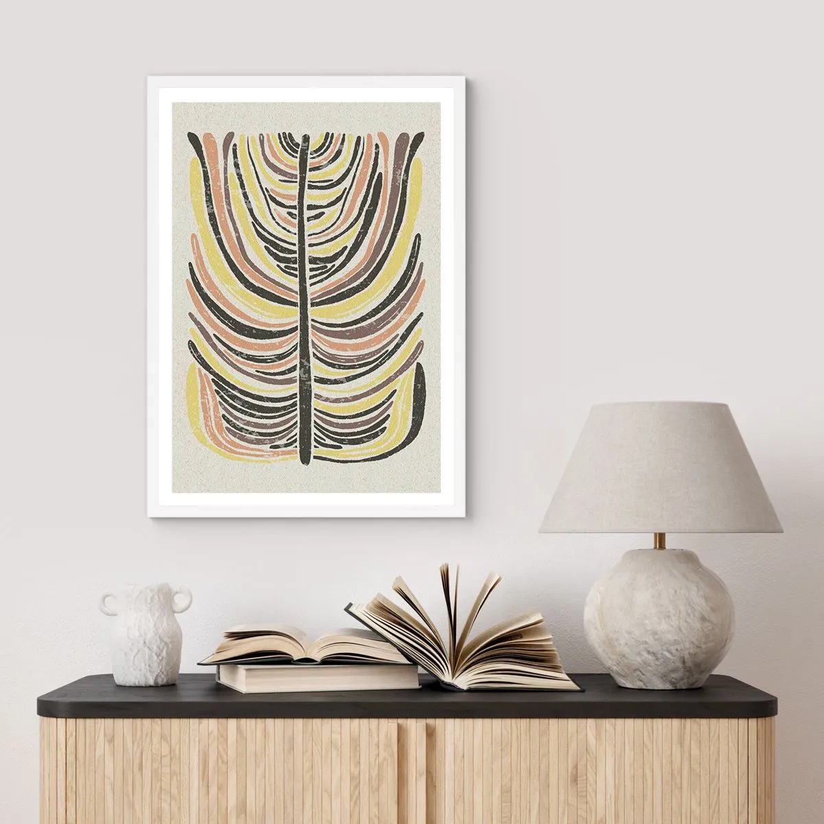 Pôster em moldura branca - Abstração cheia de vida - 50x70 cm