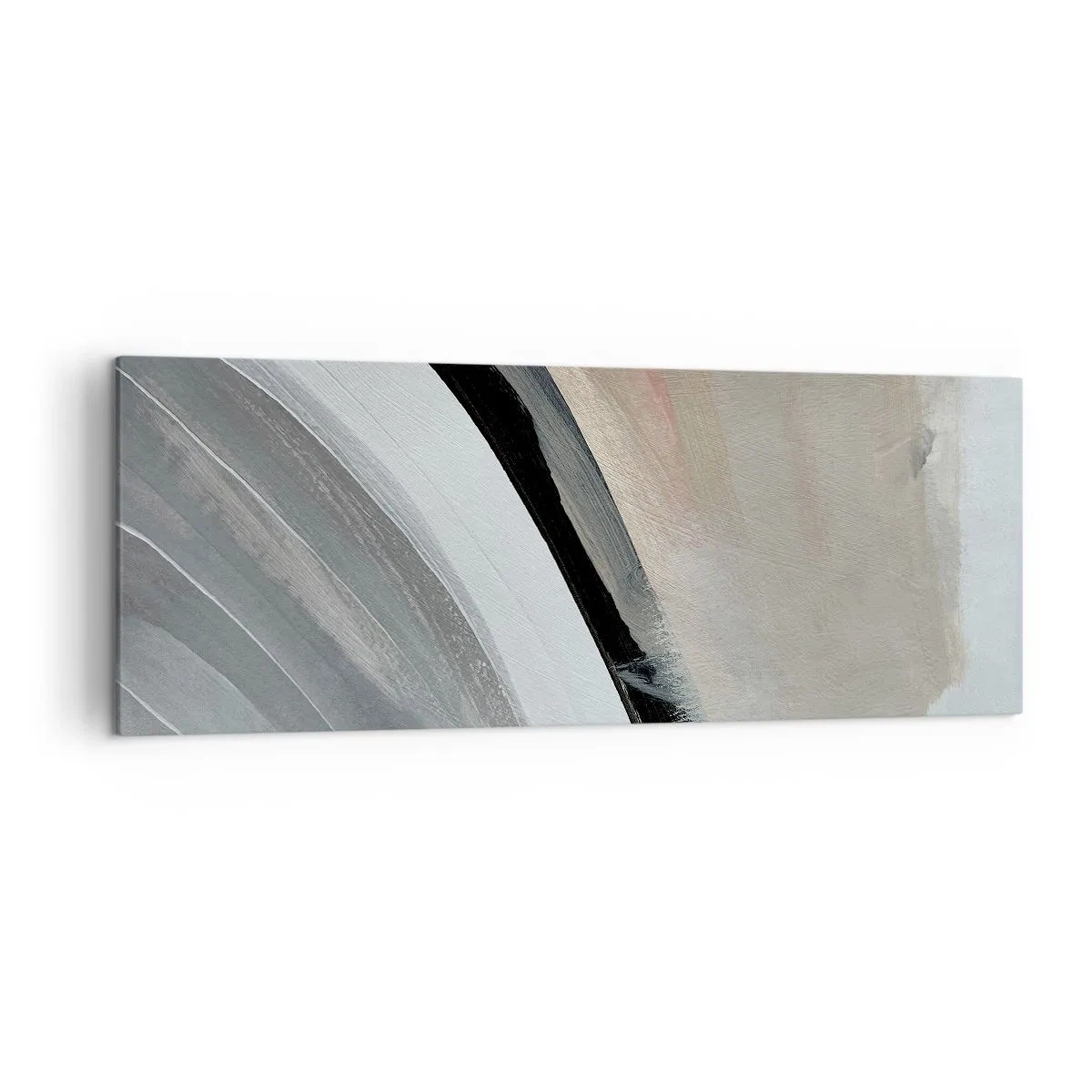 Quadro em tela - Composição: arco preto e cinza - 140x50 cm