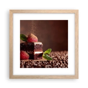 Pôster com moldura de carvalho claro - A vida é doce - 30x30 cm