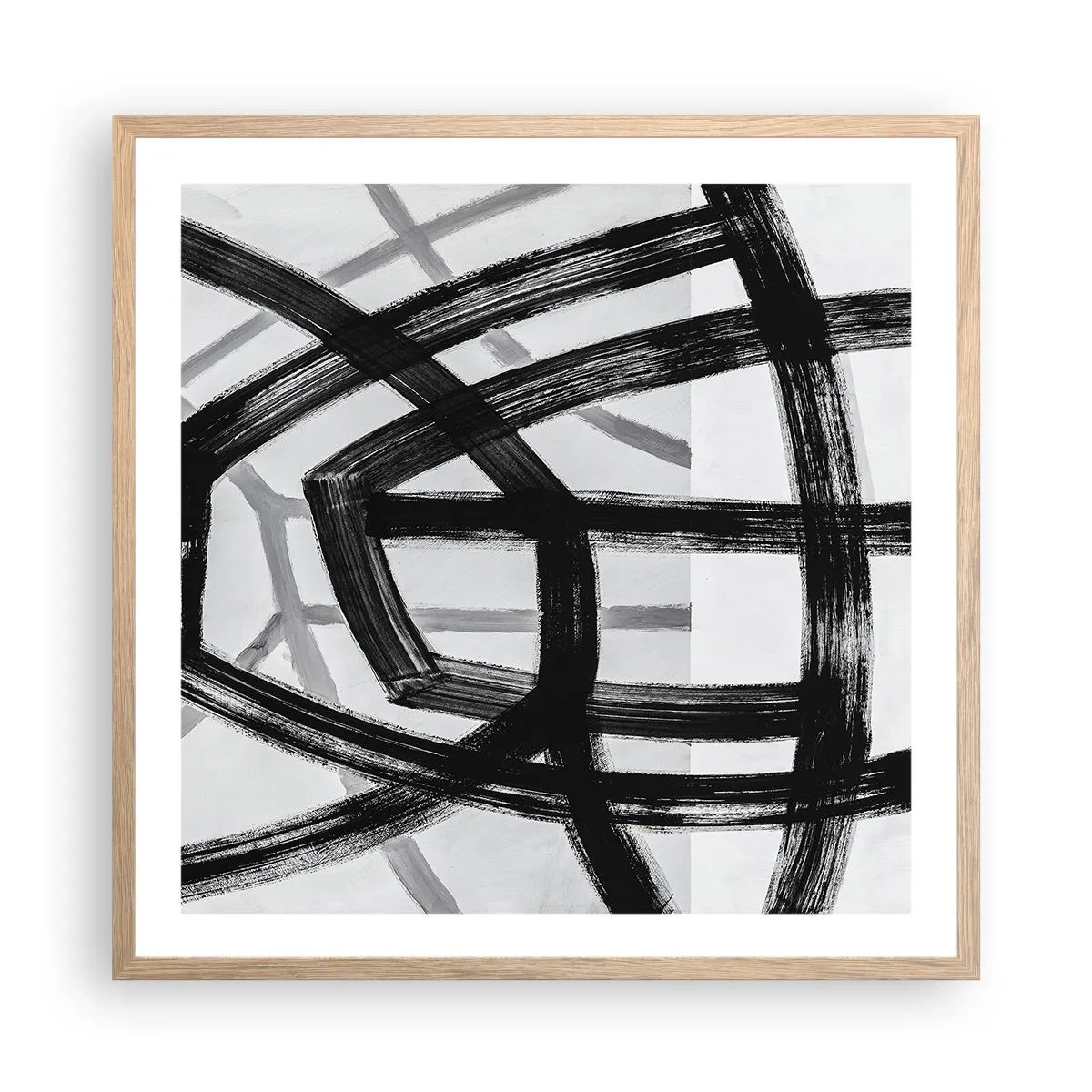 Pôster com moldura de carvalho claro - Profundidade de construção - 60x60 cm