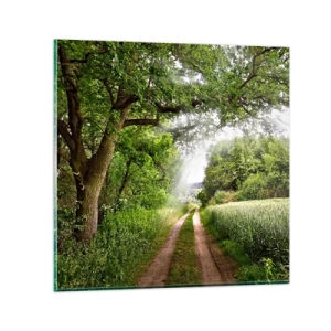 Quadro em vidro - Os pastores de Arcadia - 70x70 cm