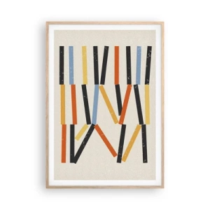 Pôster com moldura de carvalho claro - Composição ao nível - 70x100 cm