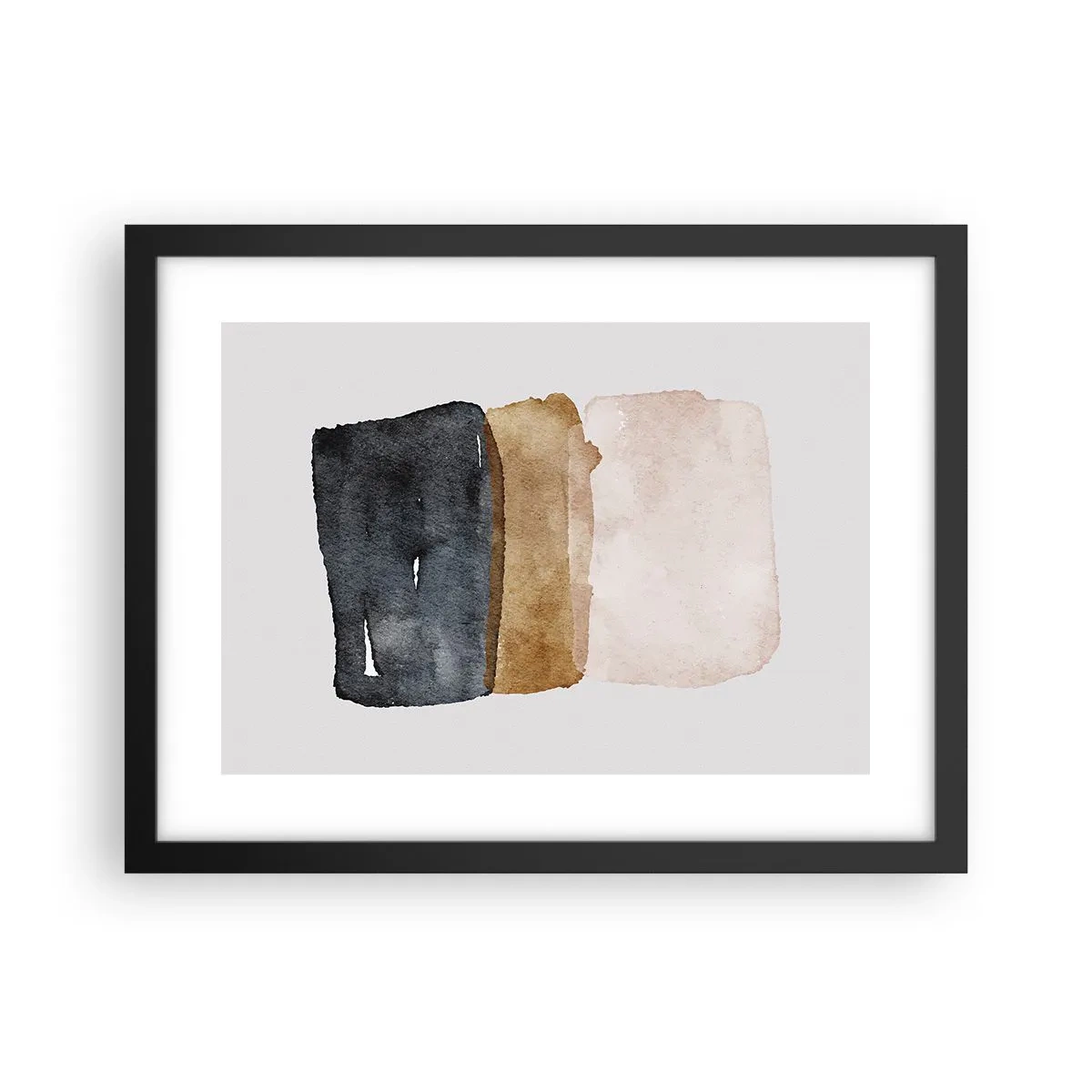 Pôster com moldura preta - Composição das cores da terra - 40x30 cm