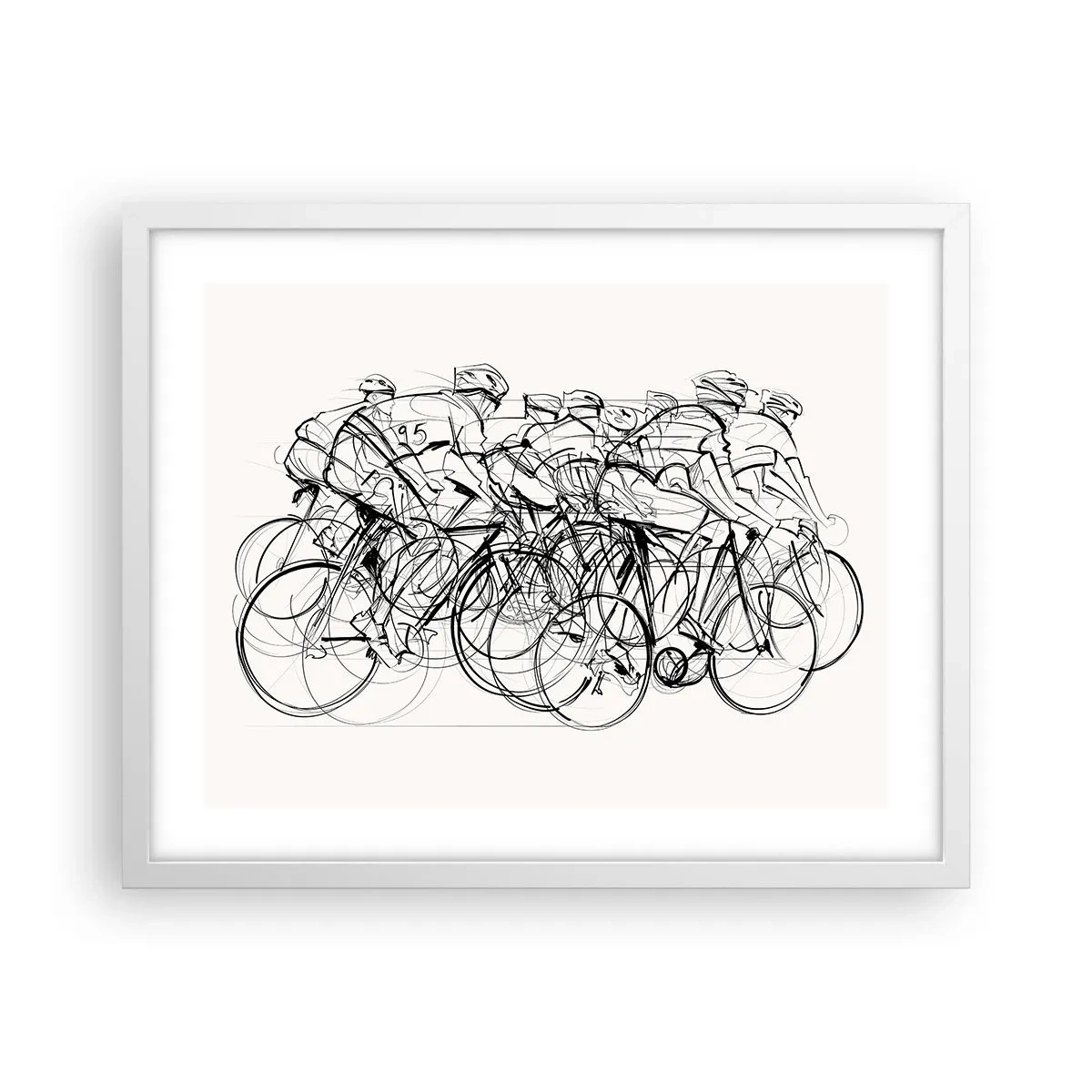 Pôster em moldura branca - Juntos como uma equipa - 50x40 cm