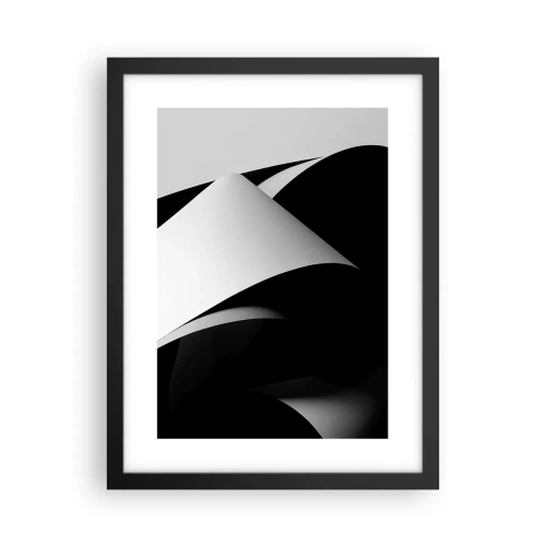 Pôster com moldura preta - Planos de luz das profundezas da sombra - 30x40 cm