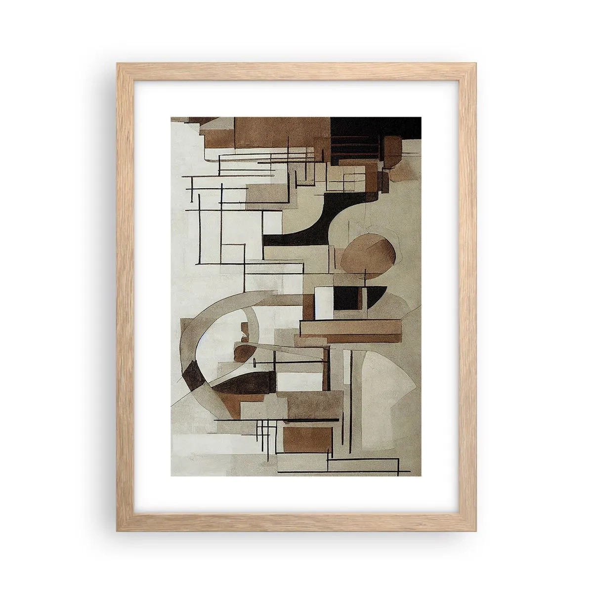 Pôster com moldura de carvalho claro - Paisagem urbana 2.0 - 30x40 cm