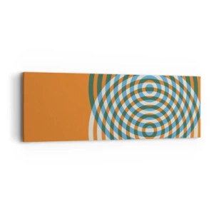 Quadro em tela - Variação circular abstrata - 90x30 cm