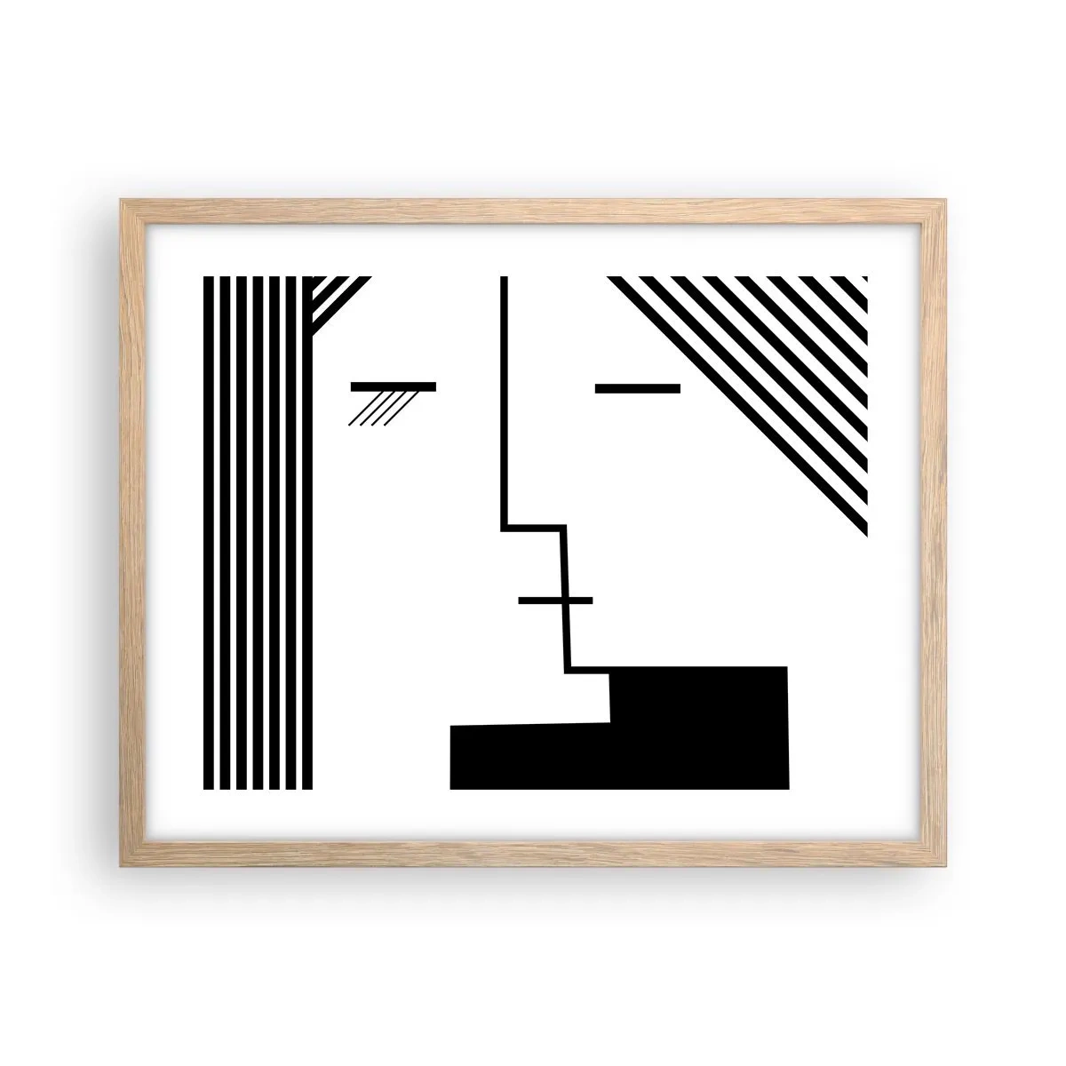 Pôster com moldura de carvalho claro - Apenas um beijo - 50x40 cm