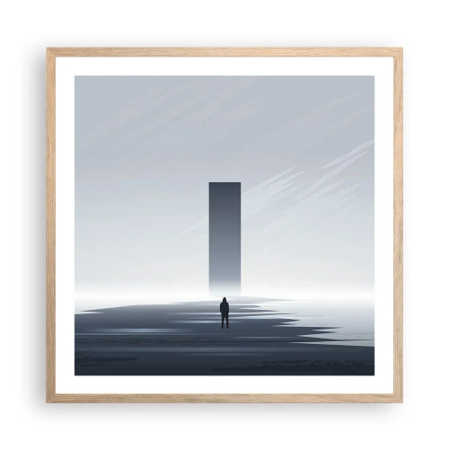 Pôster com moldura de carvalho claro - Oportunidade ou ameaça? - 60x60 cm