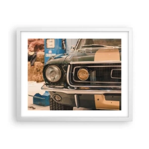 Pôster em moldura branca - Encontro com uma lenda - 50x40 cm