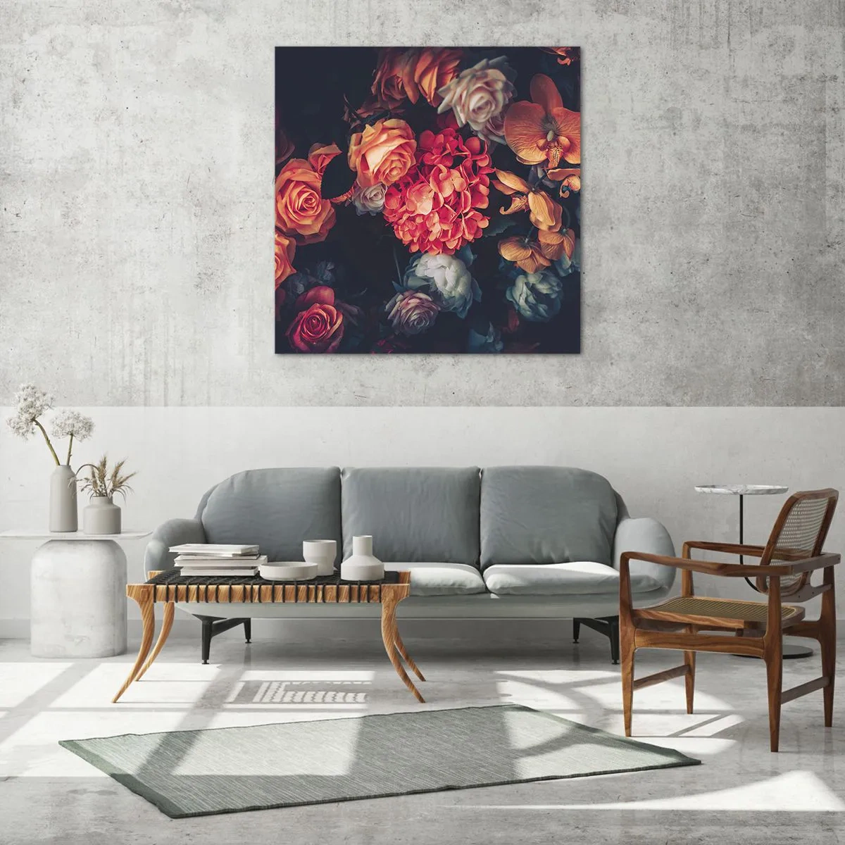 Quadro em vidro - Como nos mestres holandeses - 40x40 cm