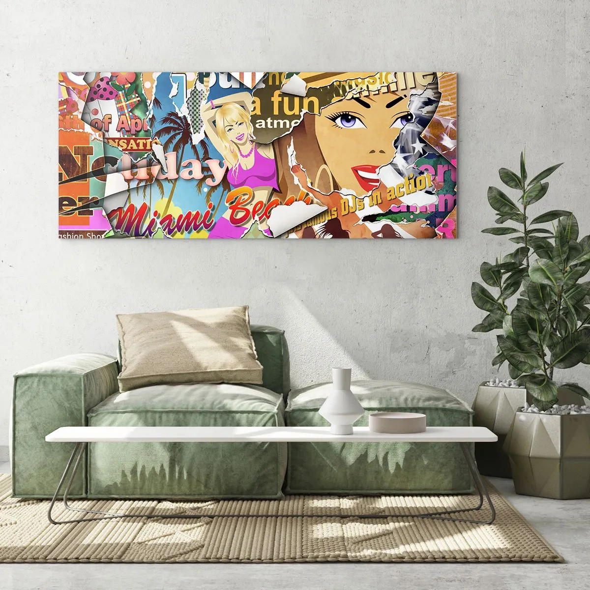 Quadro em vidro - Flashbacks das férias - 100x40 cm