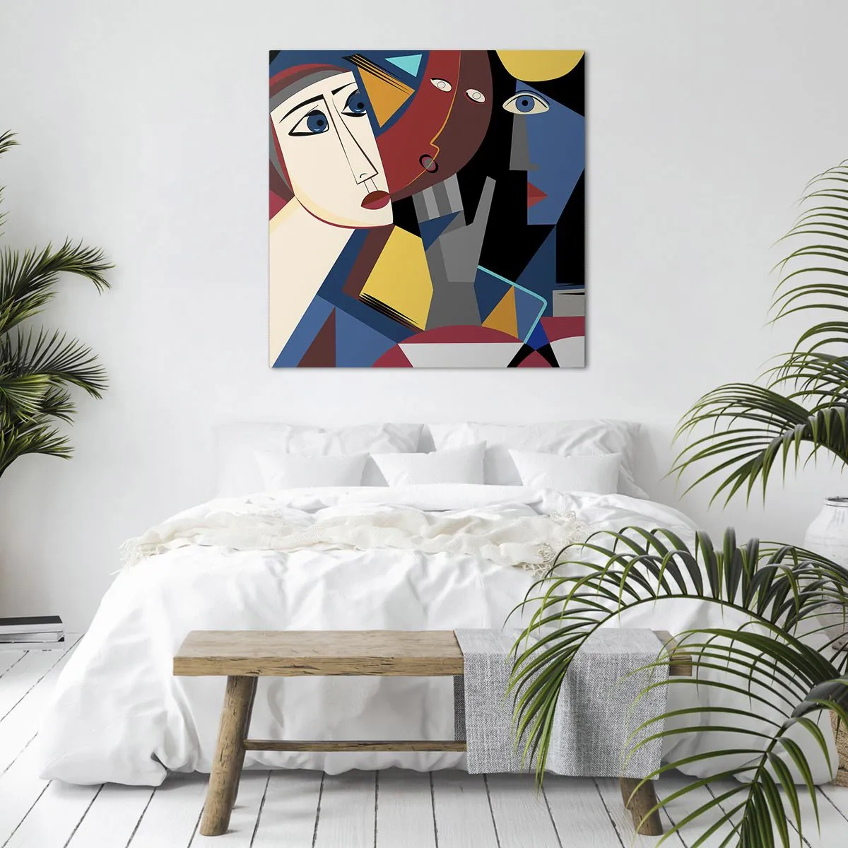 Quadro em tela - Uma conversa entre cubistas - 70x70 cm