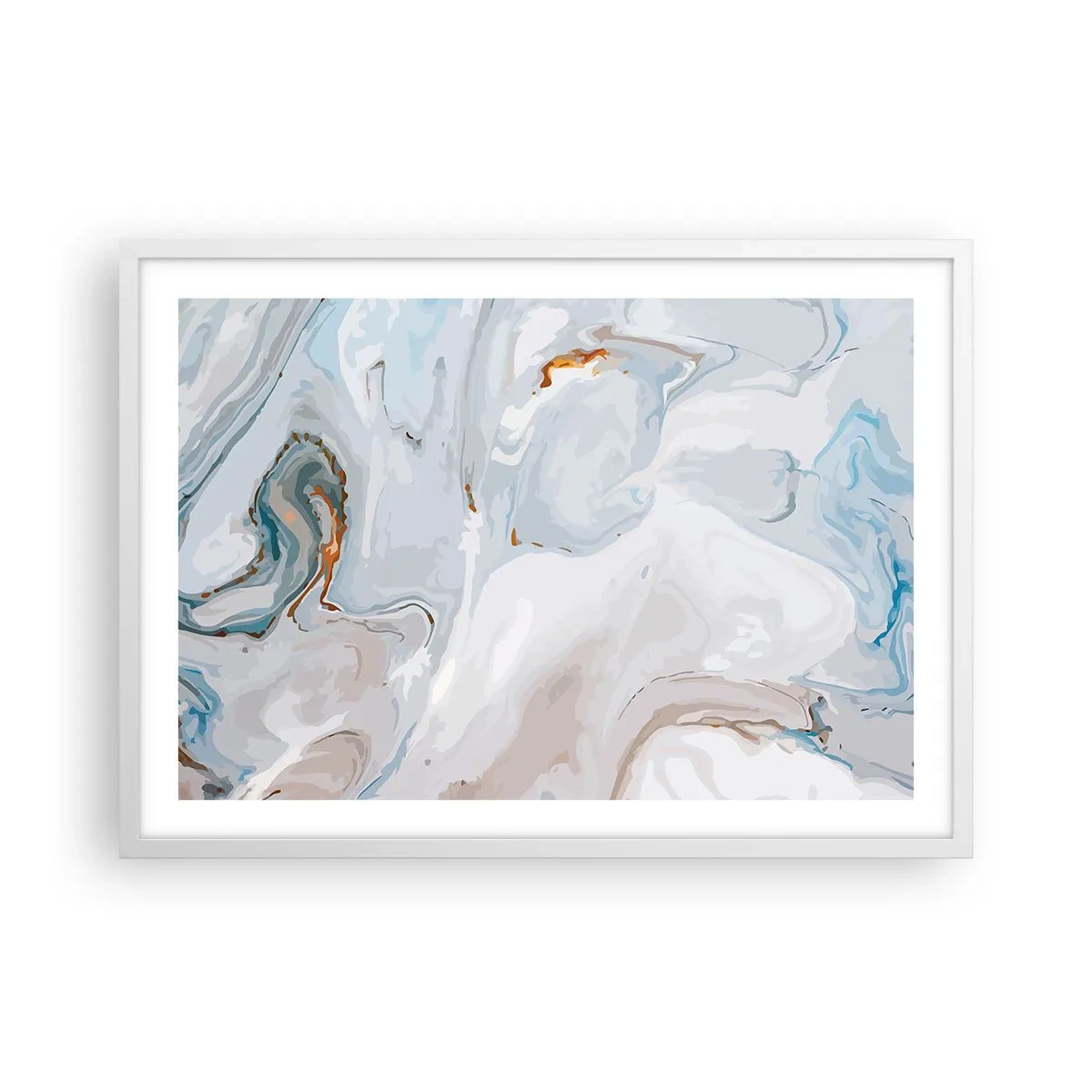 Pôster em moldura branca - Branco elevado - 70x50 cm