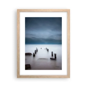 Pôster com moldura de carvalho claro - Lago pensativo - 30x40 cm