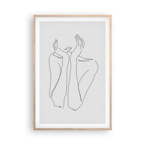 Pôster com moldura de carvalho claro - Com o que sonham as meninas - 61x91 cm