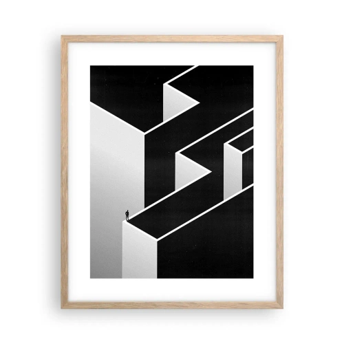 Pôster com moldura de carvalho claro - Solidão no topo - 40x50 cm