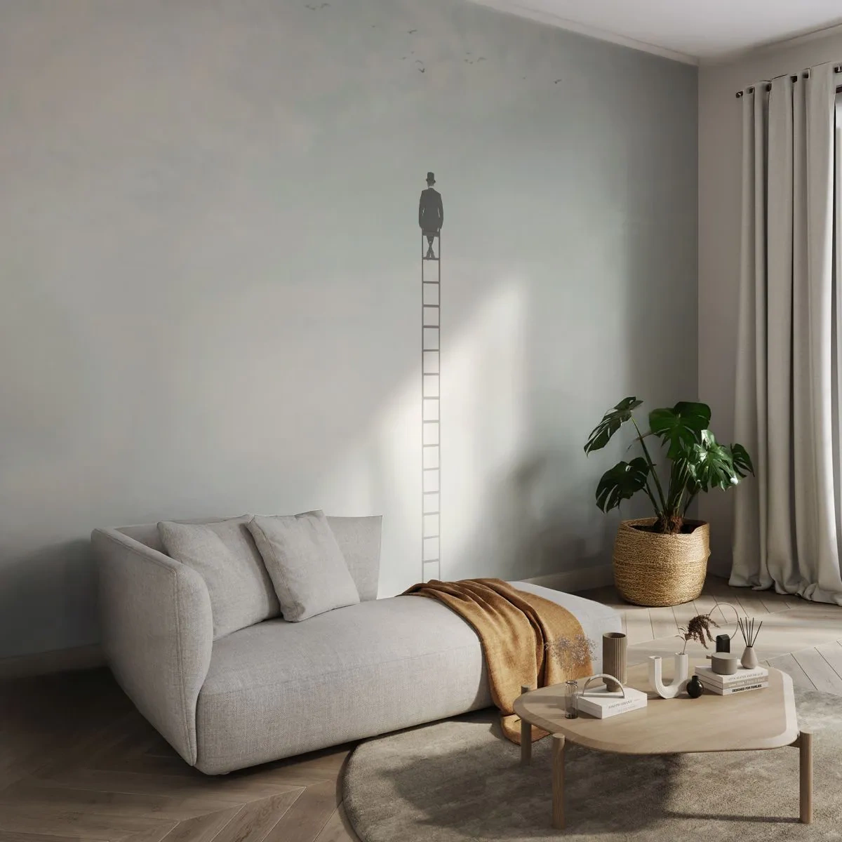 Papel de Parede Premium Sand - Vá além - Abstração, Homem, Pedaço - 250x175 cm