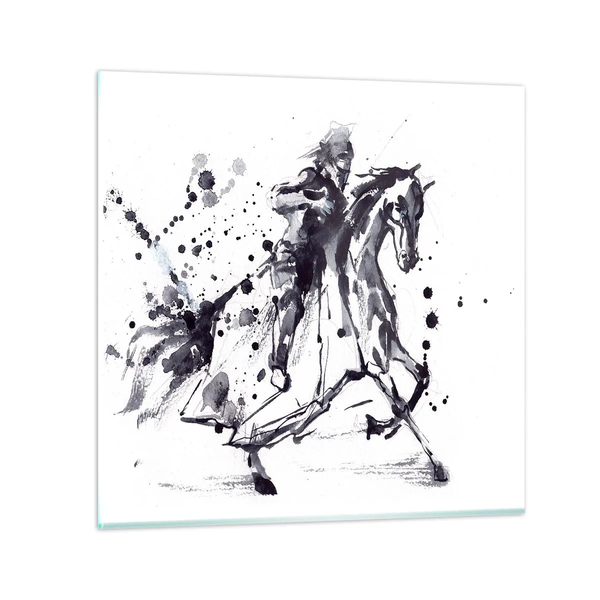 Quadro em vidro - Cavaleiro Negro - 60x60 cm