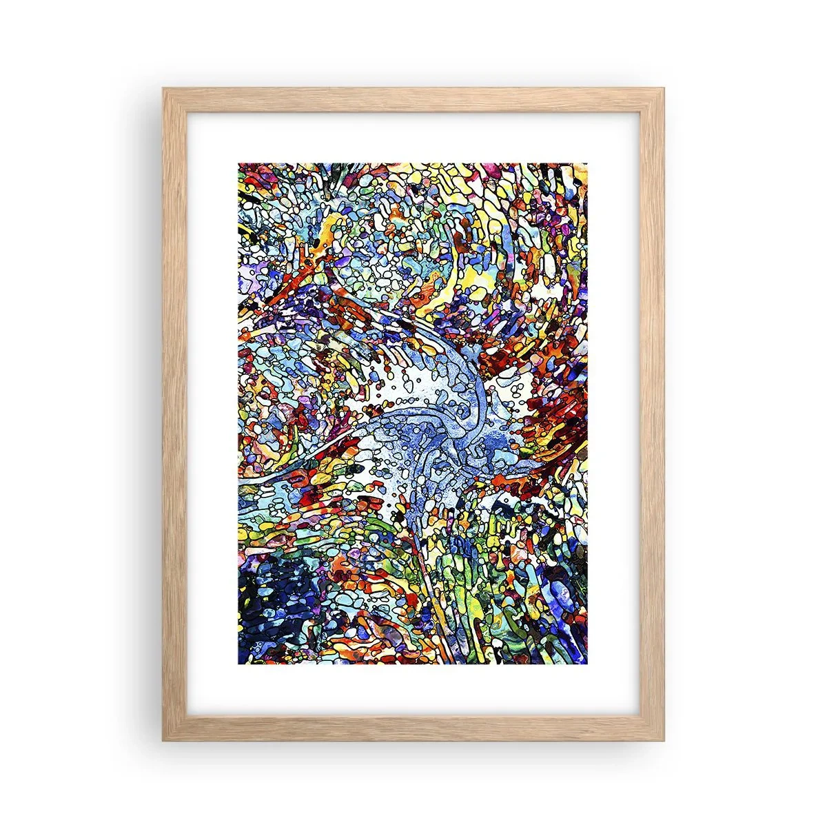 Pôster com moldura de carvalho claro - Vitrais gotejantes - 30x40 cm