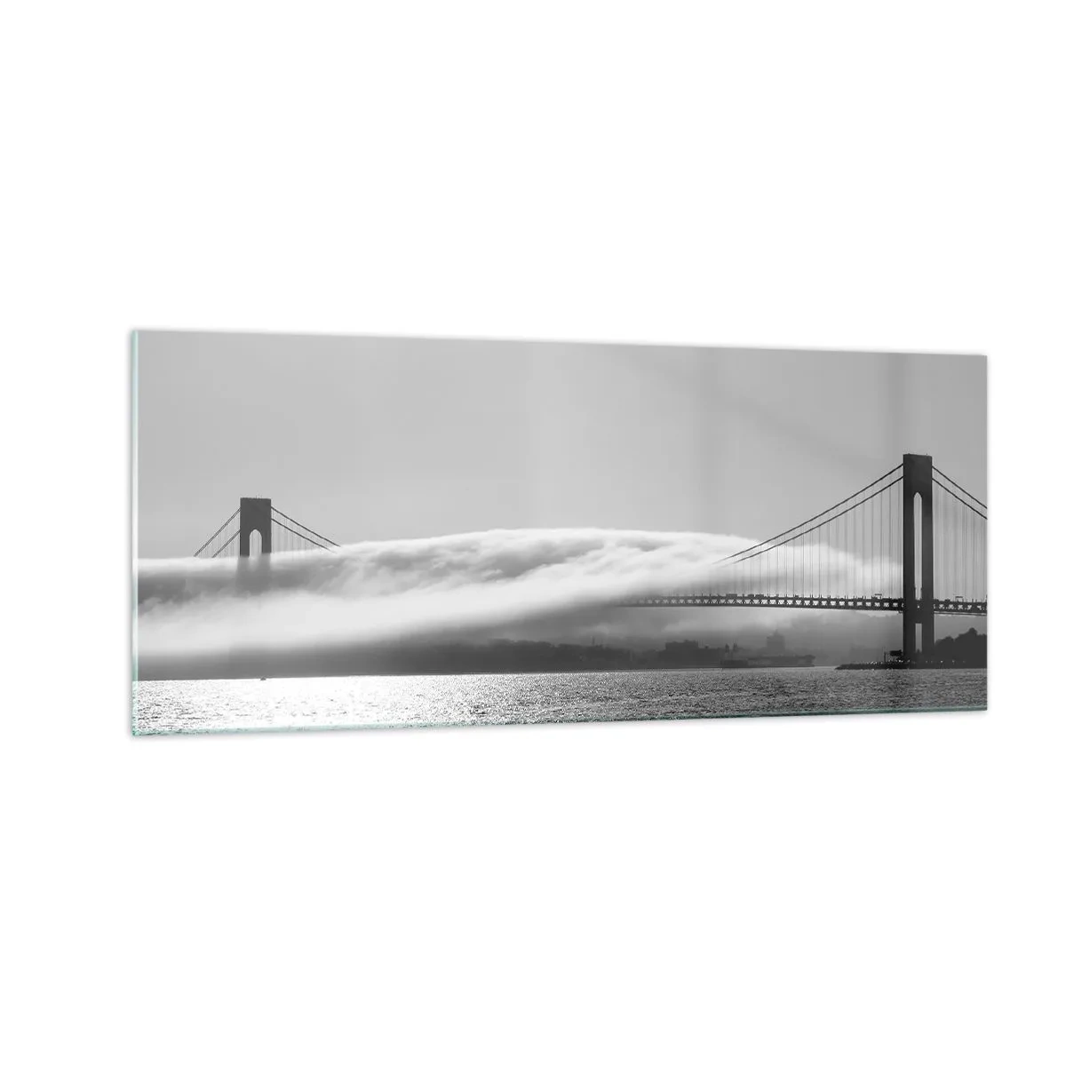 Quadro em vidro - Navegando pelo Golden Gate - 100x40 cm
