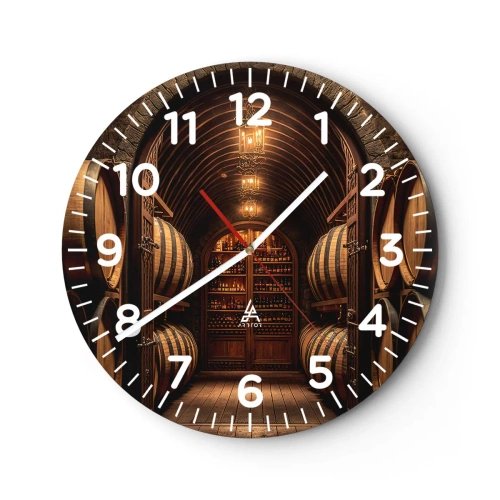 Relógio de parede - Relógio em vidro - Porão atmosférico - 30x30 cm