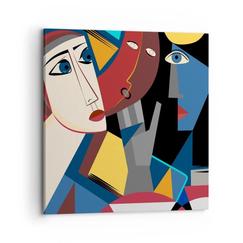 Quadro em tela - Uma conversa entre cubistas - 70x70 cm