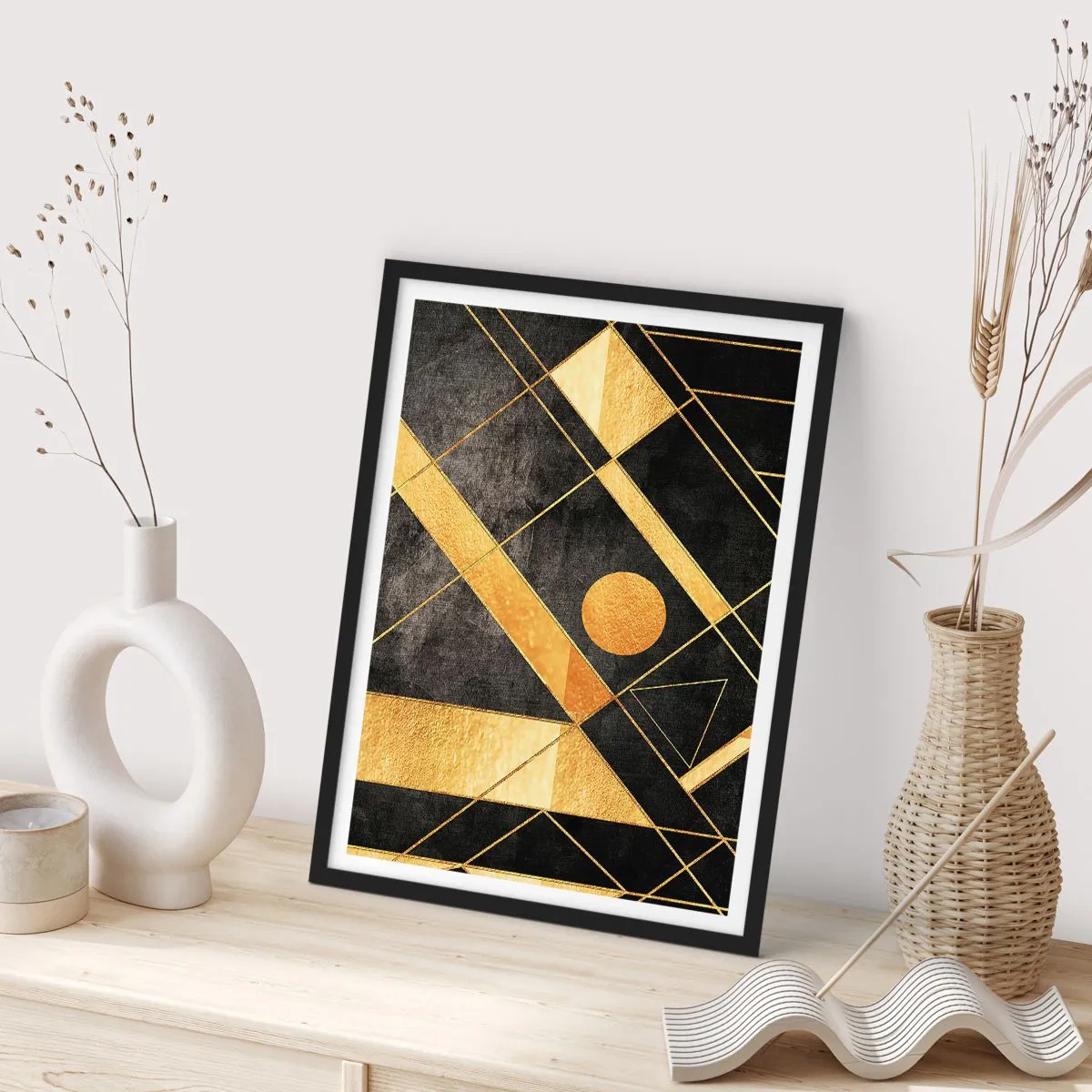 Pôster com moldura preta - Sol do Deserto - 30x40 cm