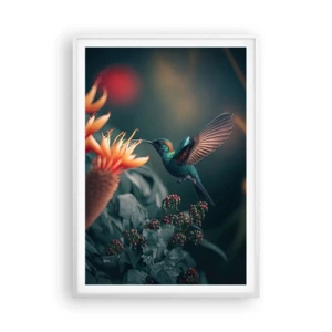 Pôster em moldura branca - Uma vida verdadeiramente colorida - 70x100 cm