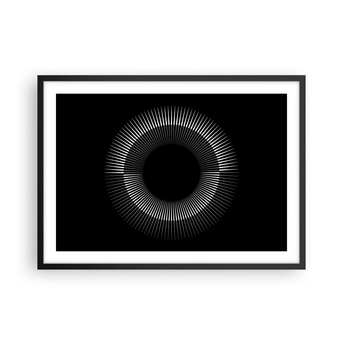 Pôster com moldura preta - Sol preto - 70x50 cm