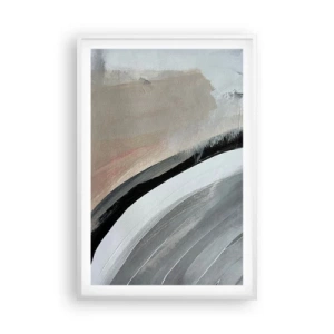 Pôster em moldura branca - Composição: arco preto e cinza - 61x91 cm