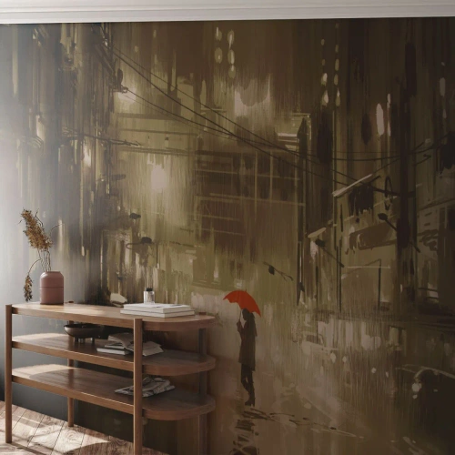 Papel de Parede Premium Sand - Sozinha, mas não solitária - Cidade, Mulher, Arquitetura - 300x210 cm