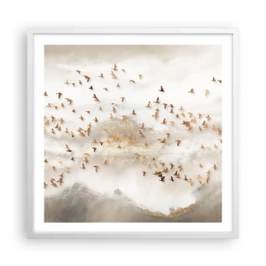 Pôster em moldura branca - Está na hora… - 60x60 cm