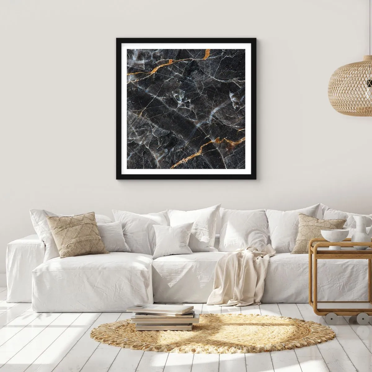 Pôster com moldura preta - A vida interior da pedra - 60x60 cm