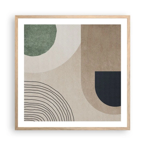 Pôster com moldura de carvalho claro - A gentileza do oval - 60x60 cm
