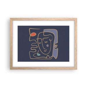 Pôster com moldura de carvalho claro - Nos pensamentos - 40x30 cm